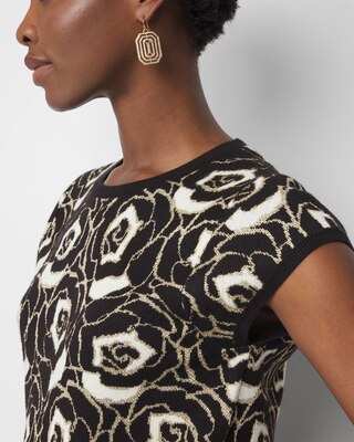 Floral Jacquard Sweater Tee | White House Black Market